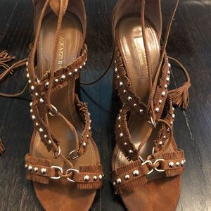Aquazzura suede studded sandal